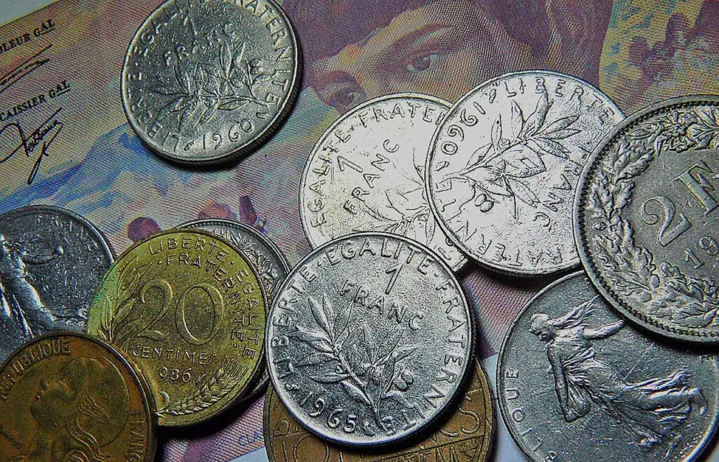 Swiss franc banknotes and coins
