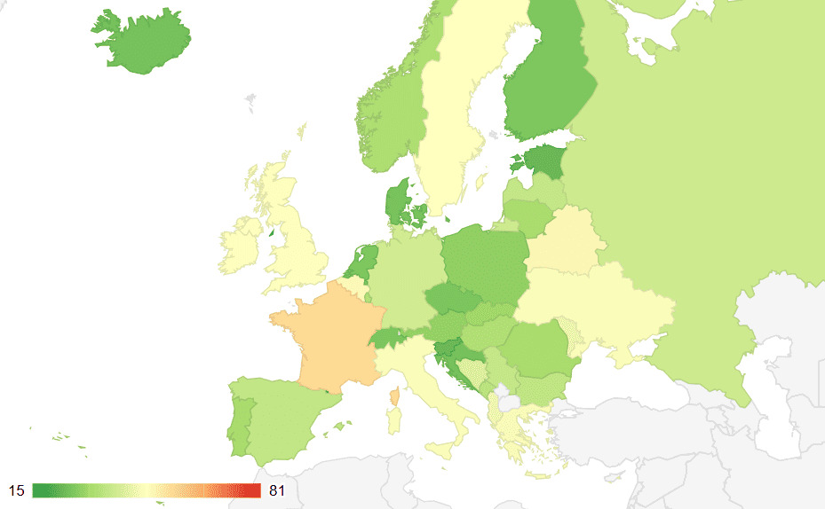 Crime Rate Europe by Country