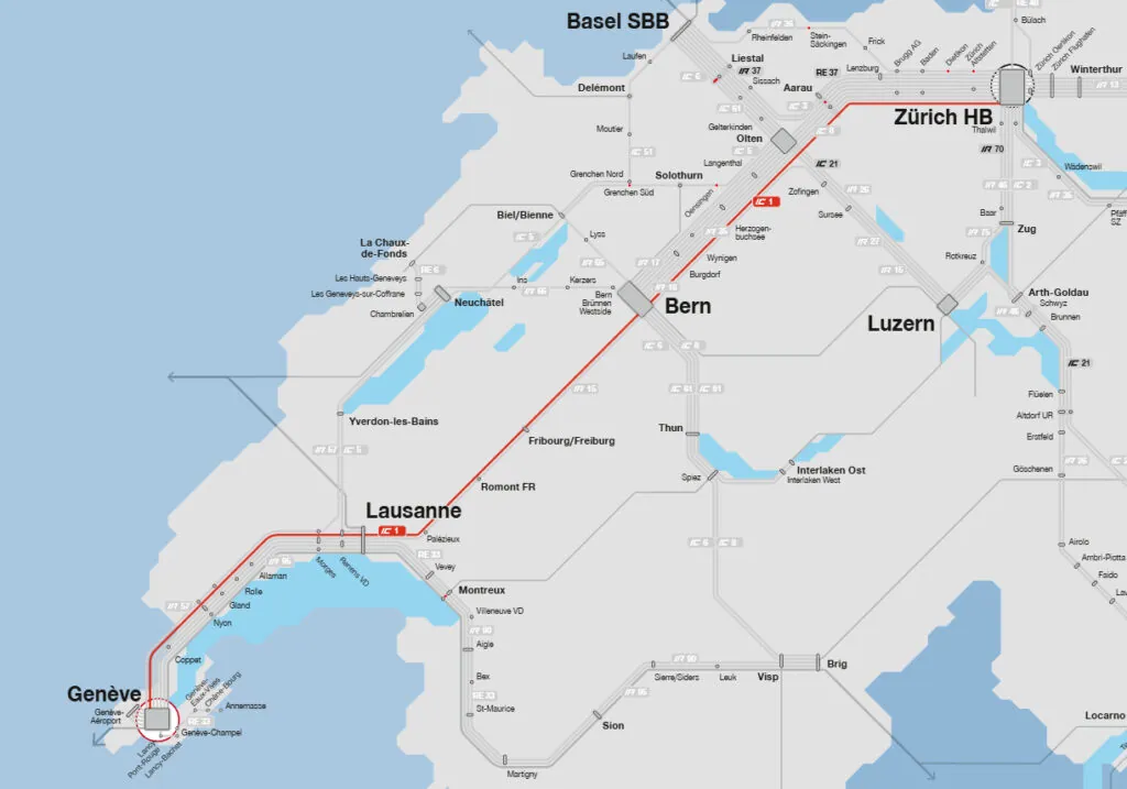 Train from Zurich to Geneve
